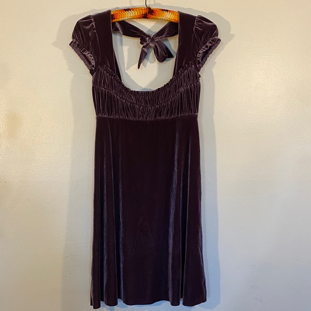 Free People Velvet Midi Dress in Plum